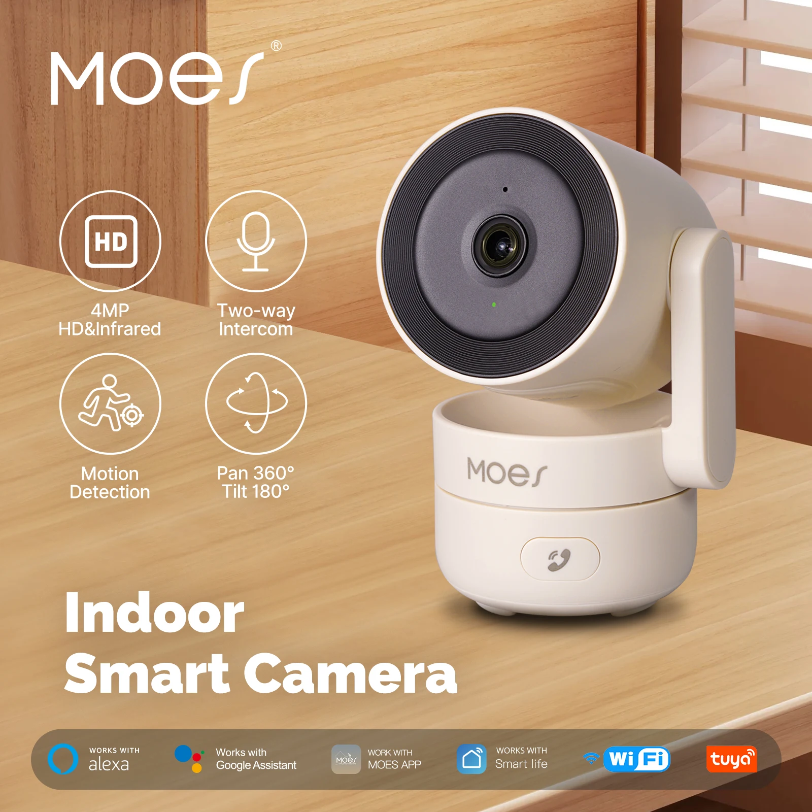 Eufy Camera E220 - MOESTuya WiFi Indoor Pan/Tilt Smart Beveiligingscamera