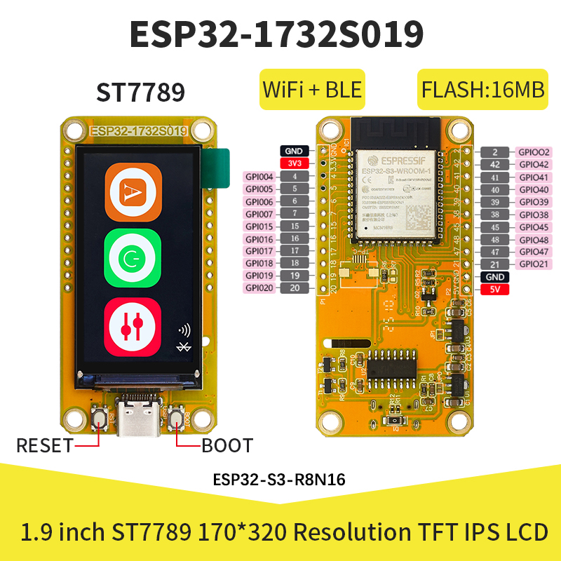 Home Automation Arduino - ESP32-S3 1,9 inch IPS LCD 170*320